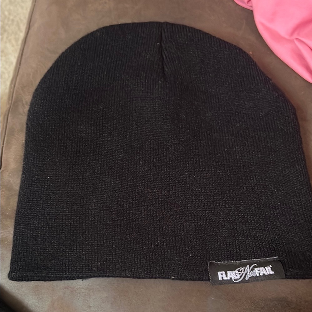 Flag nor fail black beanie